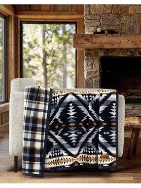 Pendleton Reversible Plush Throw Opal Vista 50"x70"